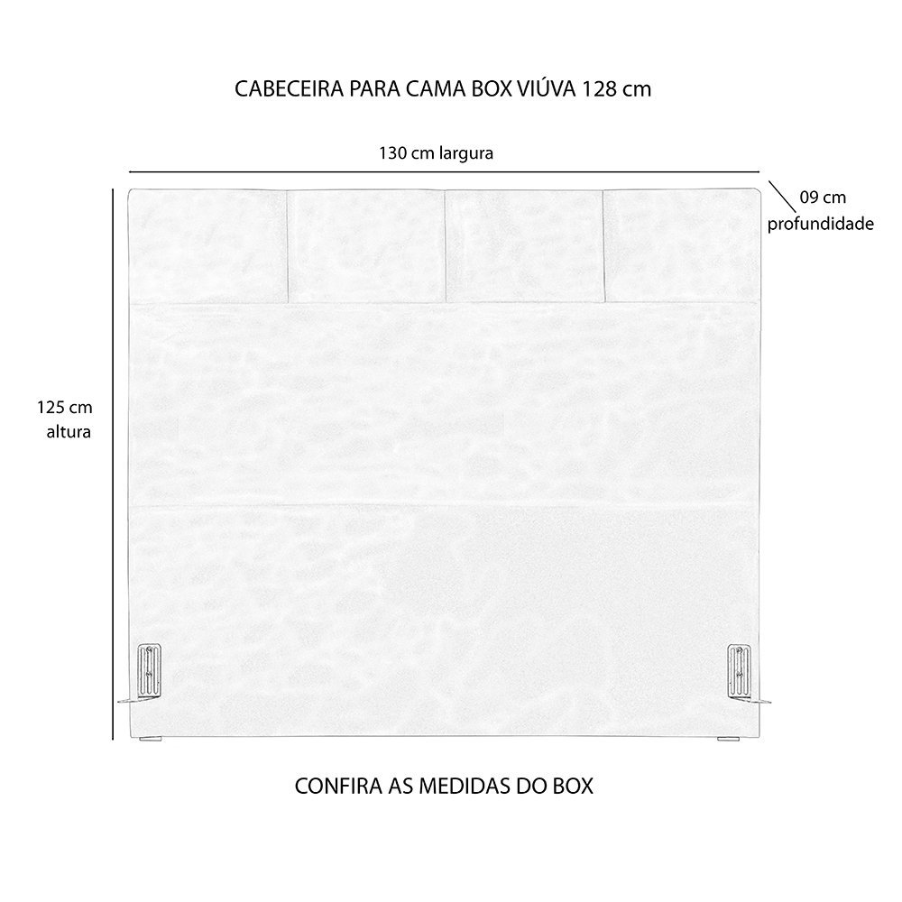 Cabeceira de Cama Box Viúva 128 cm Marjorie Inspire House Suede Veludo Goiaba - 4