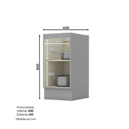 Balcão Modulado 40cm 1 Porta Emily Henn (sem Tampo) - 2