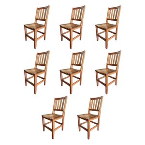 Kit com 8 Cadeiras Rusticas Madeira Maciça Mineira para Area Externa Malbec