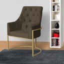 Ver imagem 5 de Poltrona Decorativa Vick Base em Metal Linho CACAU