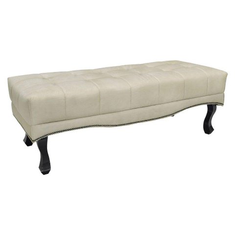 Calçadeira Recamier Casal 1,40M Vicenza Veludo Bege