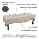 Ver imagem 3 de Calçadeira Recamier Casal 1,40M Vicenza Veludo Bege