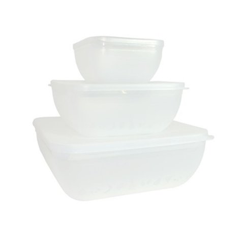Jogo de Potes Plastico Translucido Cubby Freezer Micro-ondas Cor:transparente