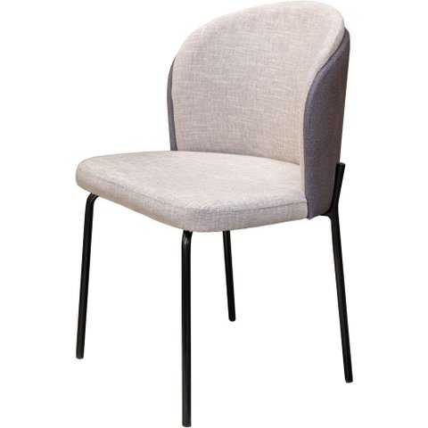 Cadeira Aloe Estofada Cinza Claro e Cinza Escuro com Base Aco Preto - 71187