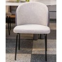 Ver imagem 2 de Cadeira Aloe Estofada Cinza Claro e Cinza Escuro com Base Aco Preto - 71187