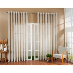 Cortina Luxo Gaze de Linho sem Forro 5,00x2,80 Sala e Quarto Bege - 1