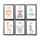 Ver imagem 2 de Quadros Decorativos Infantil Safari Baby Moldura e Vidro:branca
