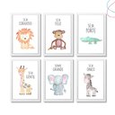 Ver imagem 1 de Quadros Decorativos Infantil Safari Baby Moldura e Vidro:branca