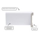 Ver imagem 4 de Rodapé 10cm Redondo Poliestireno 15mm Metro Linear Barra 240cm Flat Branco Graddus
