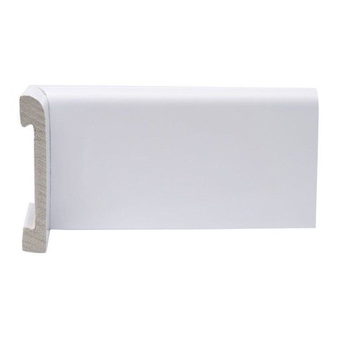 Rodapé de Poliestireno Redondo 10cm x 0,15cm Metro Linear Barra 240cm Flat Branco Graddus