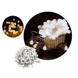 Cordão Led Pisca 8 Funções 100 Bolinhas Branco Quente 127v - 1