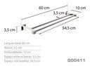 Ver imagem 4 de Toalheiro Duplo 60 Cm - Kromus Qd0411