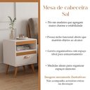 Ver imagem 2 de Kit 2 Mesas de Cabeceira para Quarto com Gaveta Nicho e Pés em Madeira Maciça - Off/Naturale