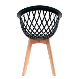 Kit 4 Cadeiras Para Mesa De Jantar Cozinha Sala Web Wood Madeira Preta - 5