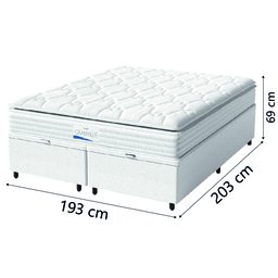 Cama Box Baú Casal King Colchão Molas Ensacadas Granville com Pillow 193x203x69cm Branco - 4