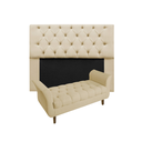 Ver imagem 1 de Jogo com Cabeceira Mirage + Recamier Grécia Casal 140 cm Suede Bege