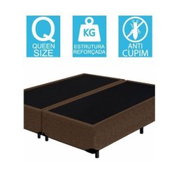Base Cama Box Bipartido Queen Size Suede Marrom 40x158x198 - 2