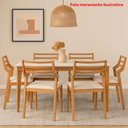 Ver imagem 1 de Mesa de Jantar Baoba 1,80 com 6 Cadeiras Damasco Conforto e Sofisticação Madeira/off White/linho