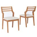 Ver imagem 7 de Mesa de Jantar Baoba 1,80 com 6 Cadeiras Damasco Conforto e Sofisticação Madeira/off White/linho