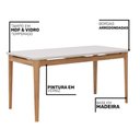 Ver imagem 5 de Mesa de Jantar Baoba 1,80 com 6 Cadeiras Damasco Conforto e Sofisticação Madeira/off White/linho