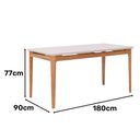 Ver imagem 6 de Mesa de Jantar Baoba 1,80 com 6 Cadeiras Damasco Conforto e Sofisticação Madeira/off White/linho