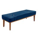 Ver imagem 1 de Recamier Decorativo 140cm Kors Suede Pés de Madeira Azul Marinho - Gran Belo