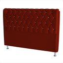 Ver imagem 2 de Cabeceira de Cama Box Jully Queen 160 Cm Botão Strass Suede Vermelho Eli Móveis