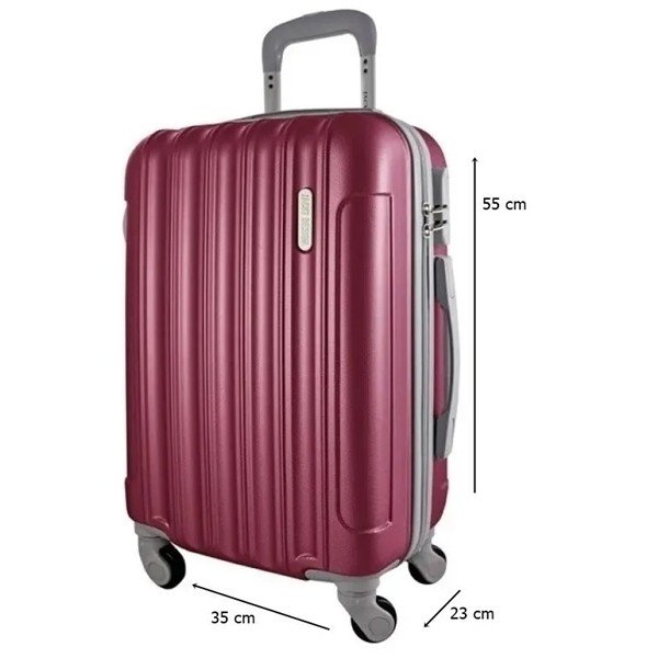 Kit Mala Rodinhas 360 Graus A Bordo + Frasqueira Trip - vinho - 2