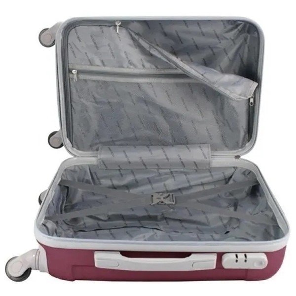 Kit Mala Rodinhas 360 Graus A Bordo + Frasqueira Trip - vinho - 3