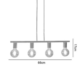 Pendente New Bar Preto 66cm E27 Bivolt para Salas e Quartos - HTPDT51680PT - 3