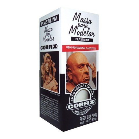Massa Modelar Branca (tipo Clay) Plastilina 500g - 605107-301