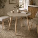 Ver imagem 3 de Mesa Jantar Sofia Redonda 80cm Linum 18mm Pés de Madeira Natural Marin