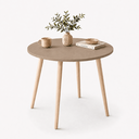 Ver imagem 2 de Mesa Jantar Sofia Redonda 80cm Linum 18mm Pés de Madeira Natural Marin
