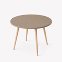 Ver imagem 1 de Mesa Jantar Sofia Redonda 80cm Linum 18mm Pés de Madeira Natural Marin