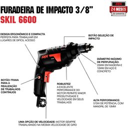 Furadeira de Impacto Skil 6600 570W 220V - 6 Furadeira de Impacto Skil 6600 570W 220V - 6