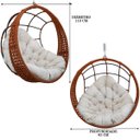 Ver imagem 3 de Balanço Ninho Suspenso Almofada Impermeável Branco Corda Náutica Ocre + Mola e Mosquetão