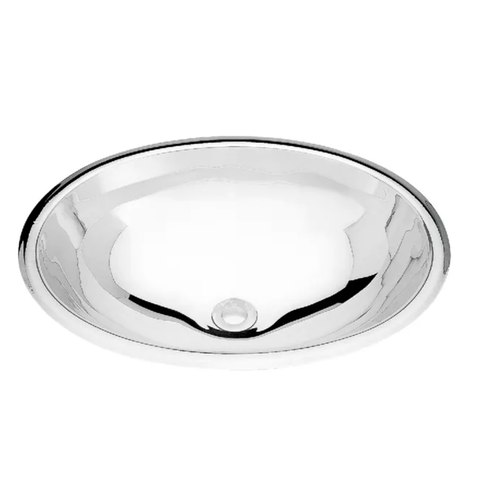 Cuba Lavabo Oval Alto Brilho Cor Aço Inox 40*27 Tramontina
