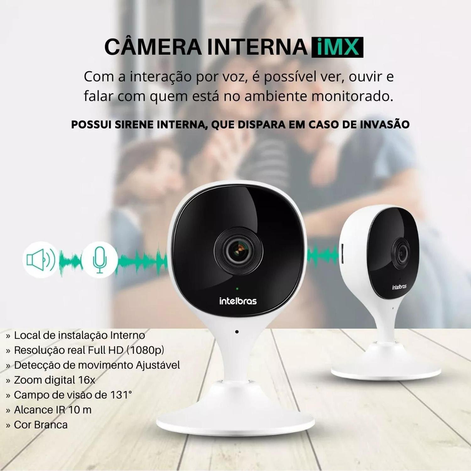 Câmera Wifi Imx Mibo Full Hd Intelbras Branca C/ Cartao 64gb - 7