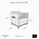 Ver imagem 2 de Poltrona Base de Madeira com Porta-revistas para Sala Confortável Linho Maya