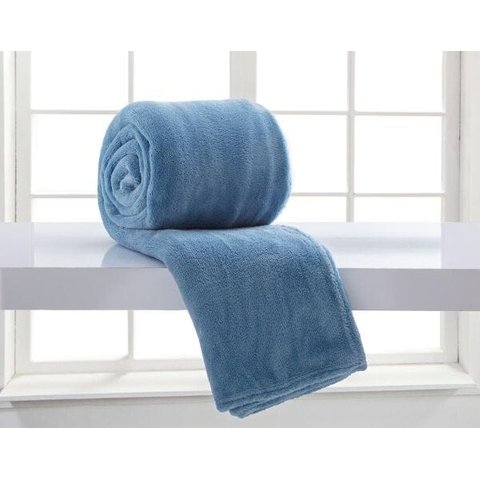 Manta Casal Microfibra Home Design Indigo - Corttex