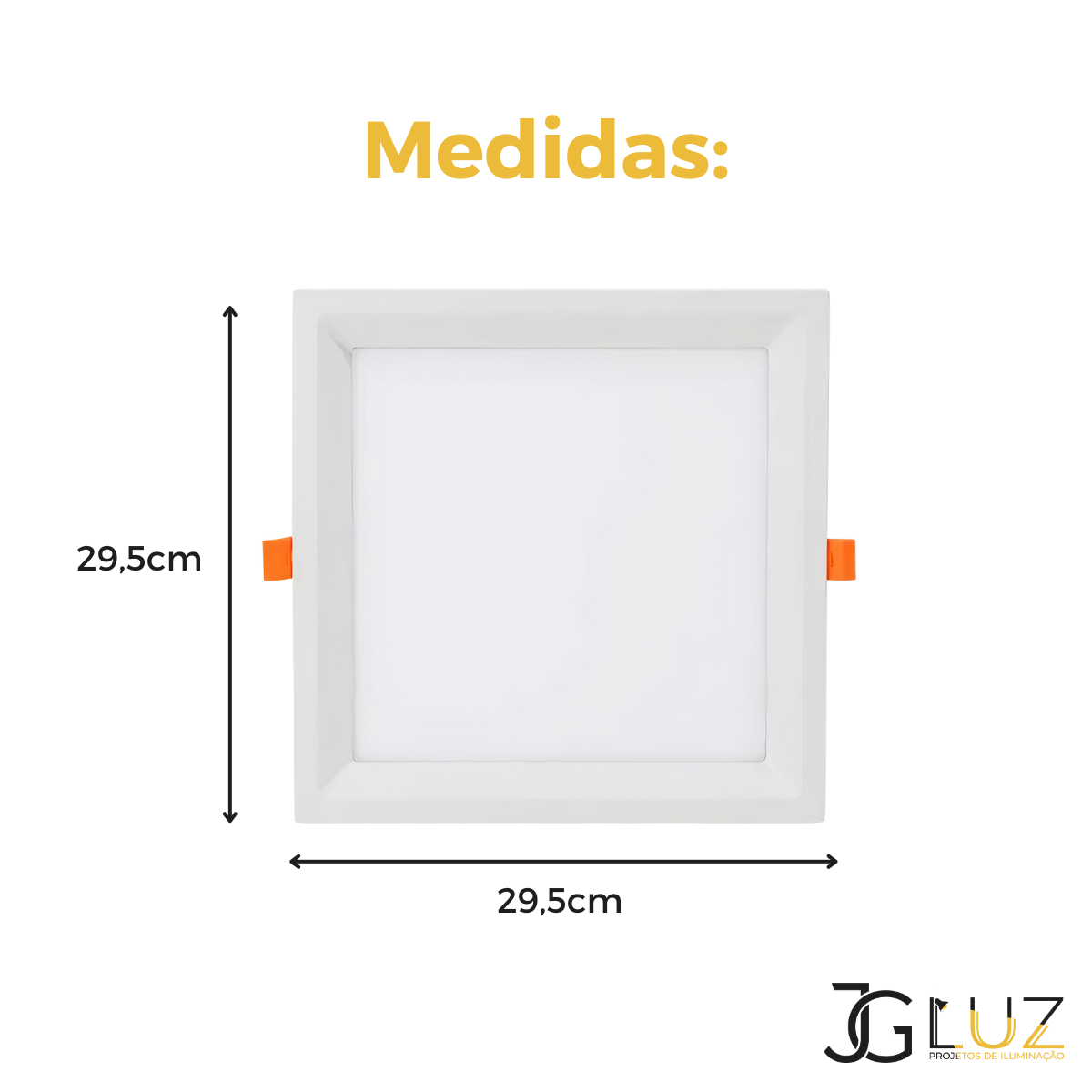 Plafon Luminaria Painel Quadrado de Led 24w 30cm Bco ou Pto - Branco - Bco Frio 6500k - 4