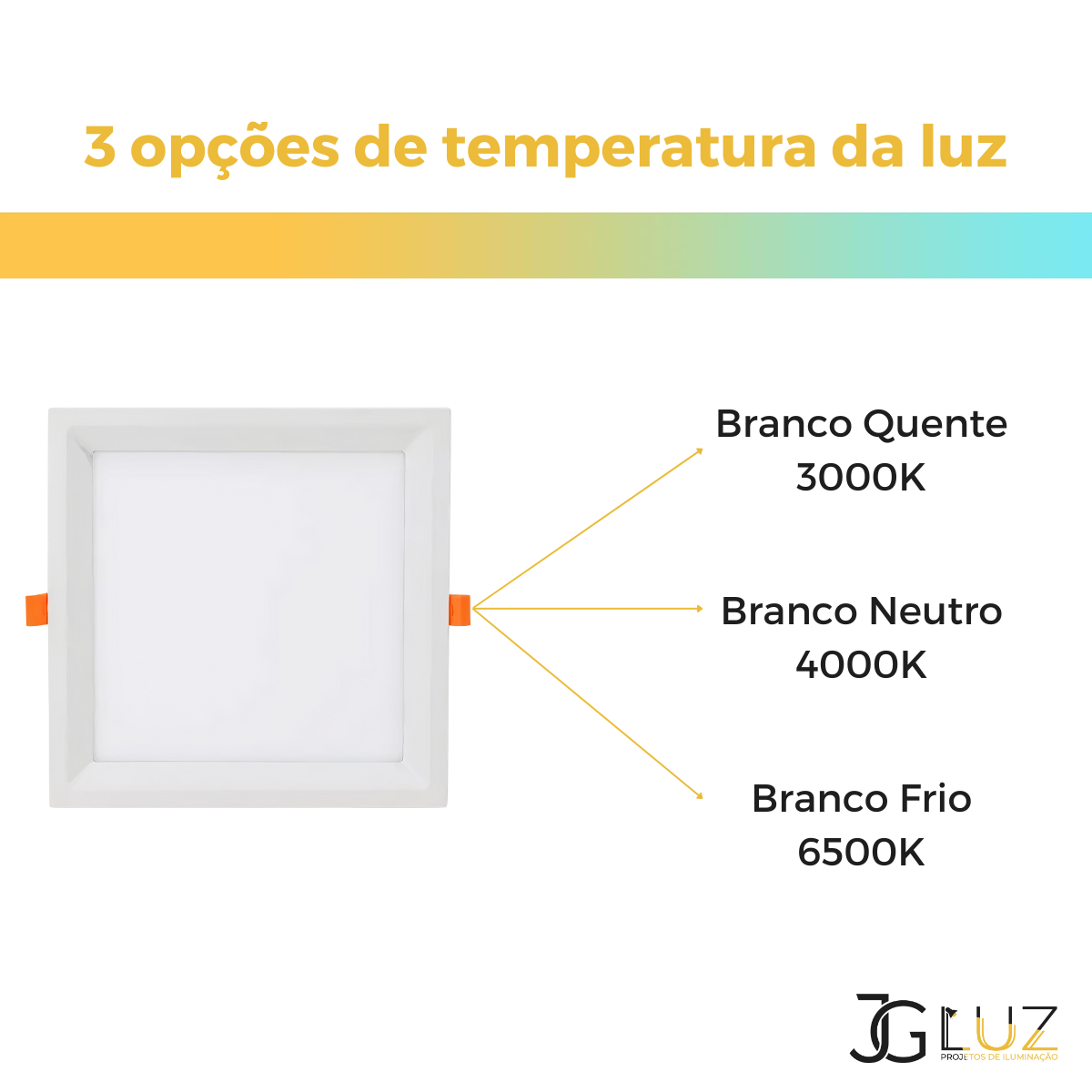 Plafon Luminaria Painel Quadrado de Led 24w 30cm Bco ou Pto - Branco - Bco Frio 6500k - 2