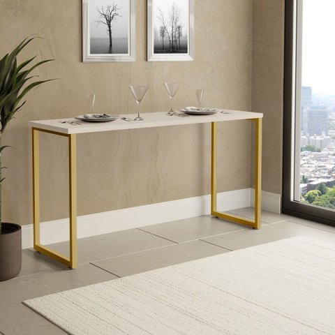 Mesa de Jantar Industrial 120x45cm para 2 Lugares Klm Móveis