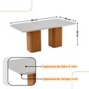 Ver imagem 4 de Mesa de Jantar Eloise Tampo Mdf Vidro com 6 Cadeiras Moderna Veludo Capuccino Off White Naturale