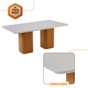 Ver imagem 5 de Mesa de Jantar Eloise Tampo Mdf Vidro com 6 Cadeiras Moderna Veludo Capuccino Off White Naturale