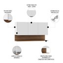 Ver imagem 3 de Armário de Cozinha Aéreo 118cm 3 Portas Duda Z34 Branco/freijó - Mpozenato