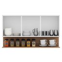 Ver imagem 5 de Armário de Cozinha Aéreo 118cm 3 Portas Duda Z34 Branco/freijó - Mpozenato