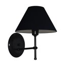 Ver imagem 3 de Arandela De Parede em Alumínio e Cúpula de Algodão Para Sala, Quarto Cabeceira De Cama - Preto e Cúp