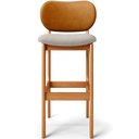 Ver imagem 6 de Kit 4 Banquetas Alta Bar Cozinha Jantar Betta L02 Imbuia Couríssimo Whisky Linho Bege - Lyam Decor