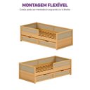 Ver imagem 6 de Cama Solteiro Madeira Maciça com Grades de Proteção e Gavetas Magna Kids Casatema MadeiraOriginals Madeiraoriginal